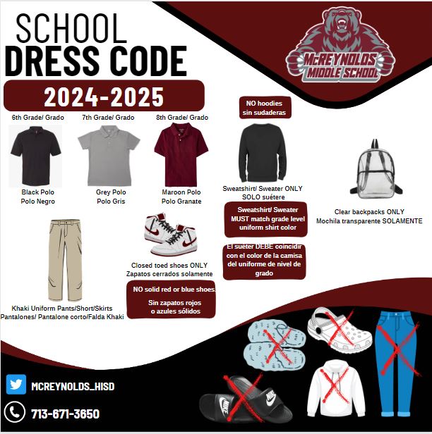  Dress codes for 24-25 school year